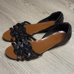 Melrose and Market Black Braided Strap Open-Toe Sandals